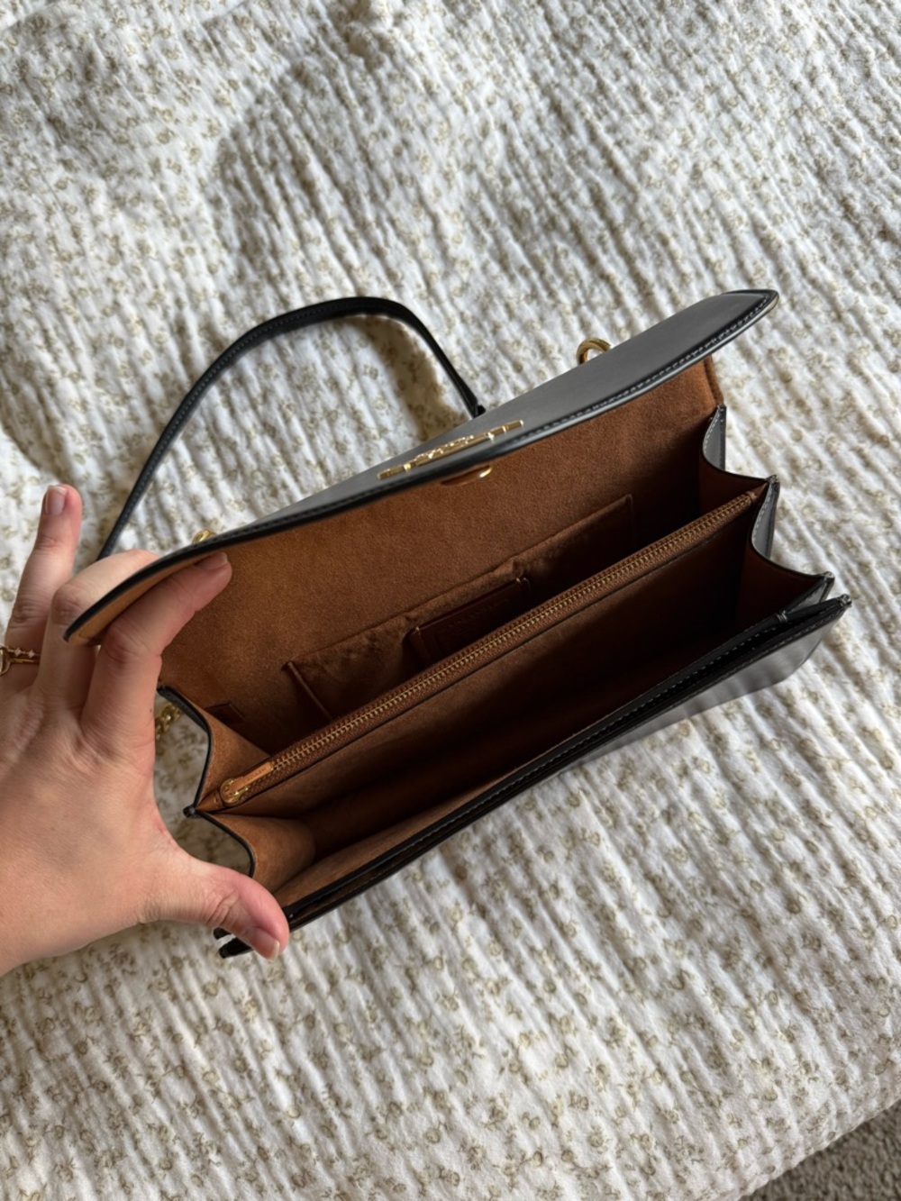 Coach Klare Envelope Crossbody- Black with Gold Hardware - Picture 11 of 15